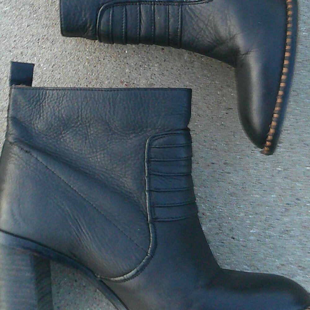 Free People Black Leather Ankle Boots
